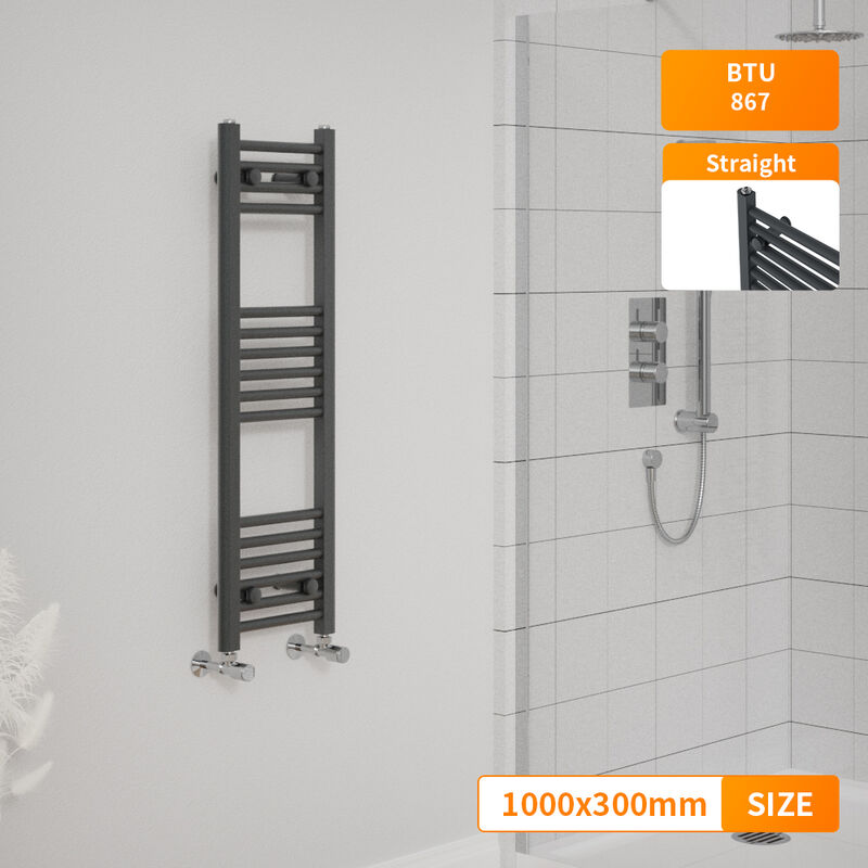 Image of NRG - 1000x300mm Anthracite Heated Towel&hellip;