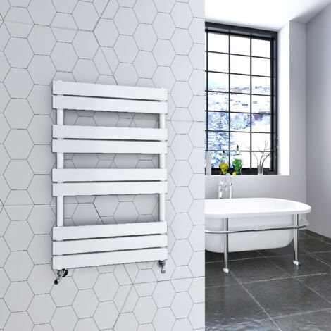 1000x600mm White Heated Towel Rail Radiator Flat Panel
