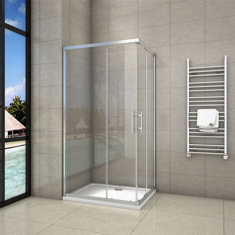main image of "1850mm height Corner Entry Shower Enclosure Safety Glass Walk In Cubicle Screen"
