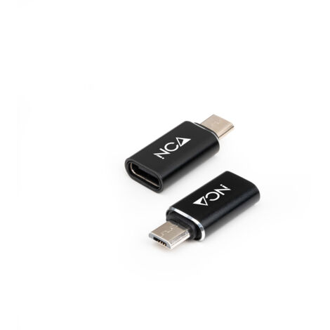10.02.0014 Adaptateur Nanocable Micro USB vers USB-C (Noir)