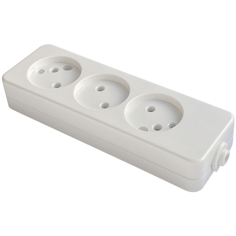 

Base múltiple de enchufe blanca 220W 3 tomas sin cable 250V 10A (F-Bright 1002403)