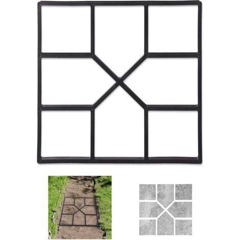 TINOR 10025399 Concrete mould, formwork mold to cast yourself, mold for paving slabs, 40x40cm, robust plastic, black Moule à béton en Plastique Noir 40 x 40 cm, 1 pièce