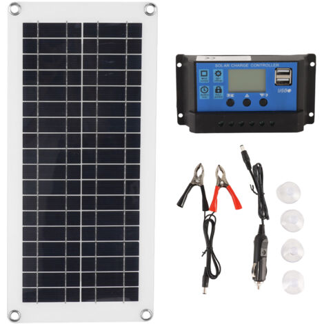 100A 40W Solar-Set mit zwei USB-Buchsen, IP65 wasserdicht, 5-in-1 monokristallines Solarpanel für Camping