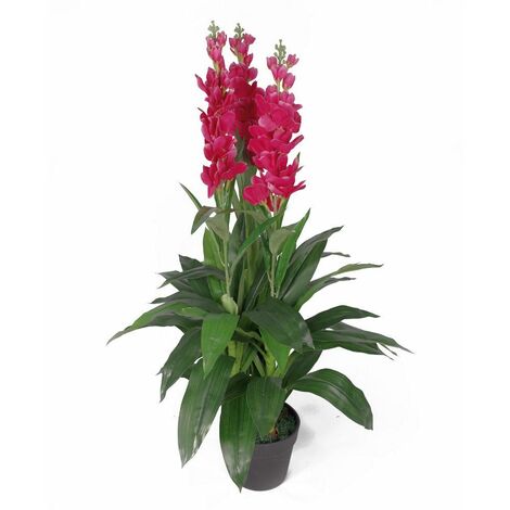 100cm Artificial Cymbidium Orchid Plant - Extra Large - Dark Pink Flowers