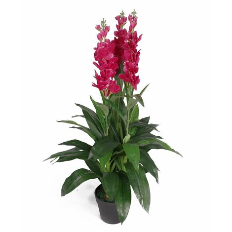 100cm Artificial Cymbidium Orchid Plant - Extra Large - Dark Pink Flowers