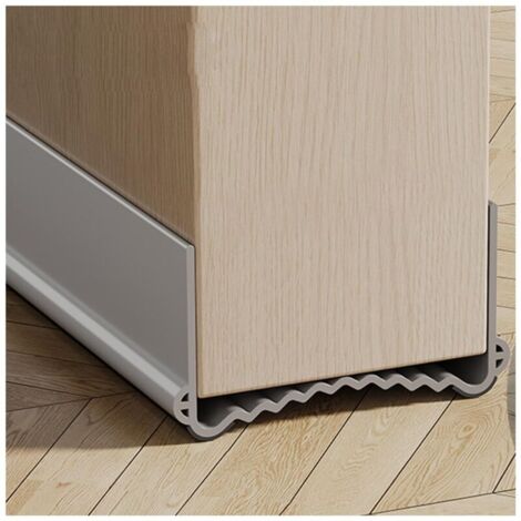 100cm Bas de Porte Isolant, Boudin de Porte Anti Froid, Joint de Porte Anti Bruit, Phonique Thermique Bande d'Étanchéité Protège des Courants d'air et des Insectes (Gris, Largeur 5,5-8 cm)