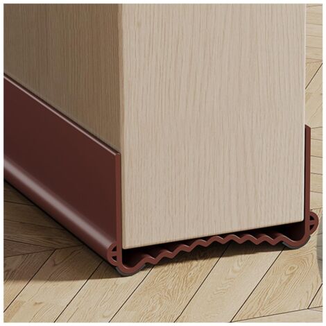 100cm Bas de Porte Isolant, Boudin de Porte Anti Froid, Joint de Porte Anti Bruit, Phonique Thermique Bande d'Étanchéité Protège des Courants d'air et des Insectes (Marron, Largeur 5,5-8 cm)
