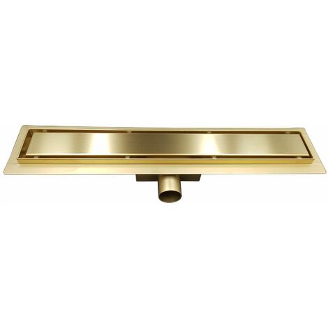 100cm Couleur Or Acier Inoxydable Sol Salle De Bain Feuille Drain Douche Linéaire