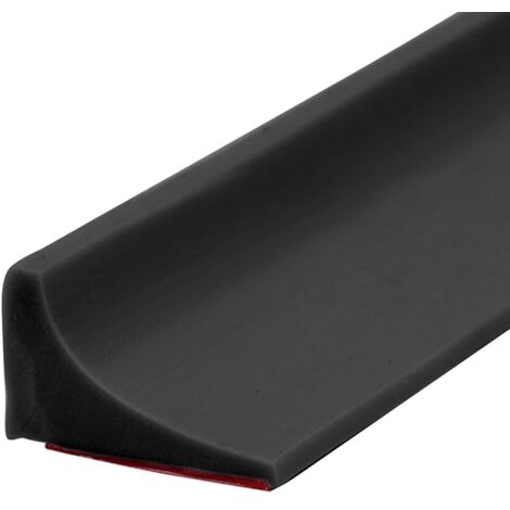 100CM Pliable Barrière de Barrage Seuil de Butée D'eau de Douche pour Cabine de Douche en Silicone pour la Cuisine et la Salle de Bain (Noir)