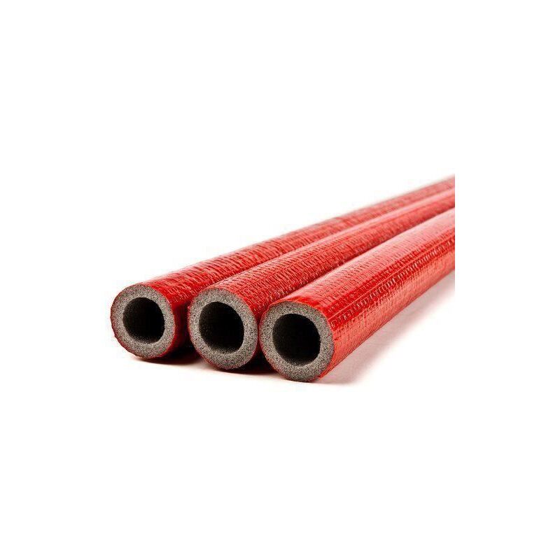 100cm Short Straight Piece 18mm Pipe Red Insulation Lagging Wrap 6mm Thick Foam