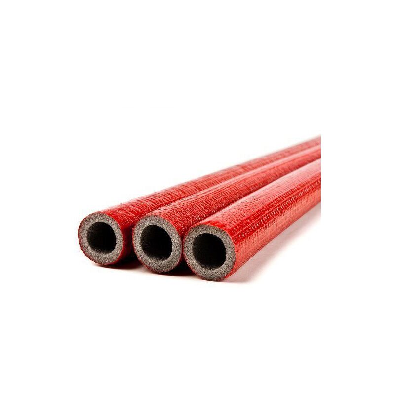 100cm Short Straight Piece 15mm Pipe Red Insulation Lagging Wrap 6mm Thick Foam