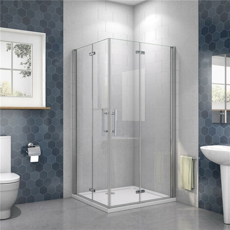 100cm Tür x 100cm Tür x H.185cm 6mm NANO GLAS Eckeinstieg