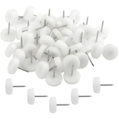 100er-Packung 16-mm-Annagel-Möbelfüße mit Aufbewahrungsbox – Bodenschoner für Hartholzmöbel (16 x 5 x 20 mm) – Weiß