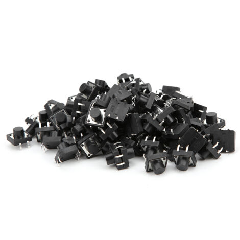 100er-Packung DIP-Taster, 12 x 12 x 8 mm, Kunststoff-Drucktaster für Industrieanlagen