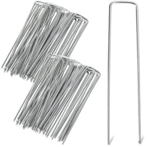100er Set Heringe Erdanker Bodenanker, Rostbeständig, 15x2.5cm, Ø2.8mm, Feuerverzinkt Zelthering Zeltnagel Erdnagel