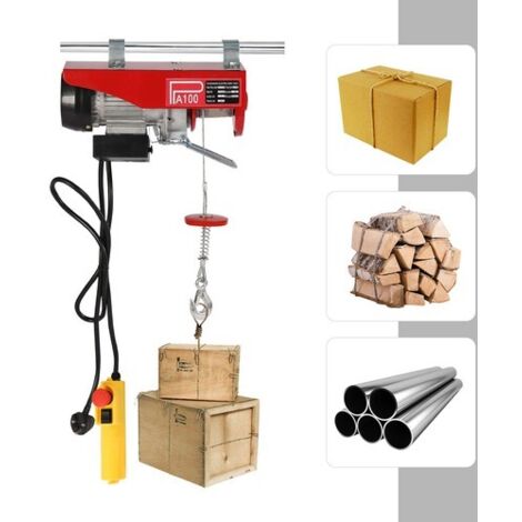 100kg Electric Pulley Crane Scaffold Hoist Winch Workshop Garage Cable Lift