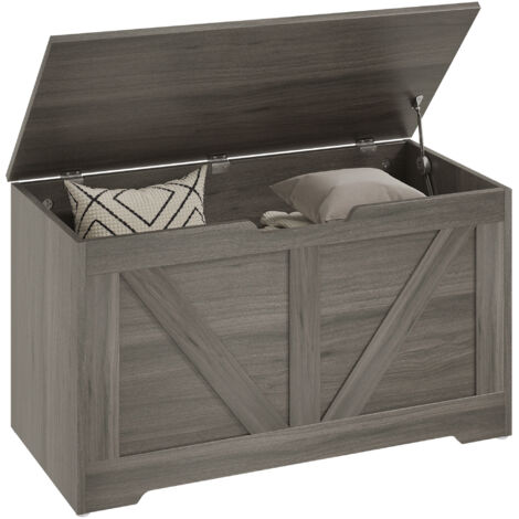 100L Home Storage Box, with Safety Hinges - Charcoal Grey
