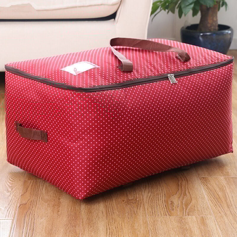 100L Sacs pour vêtements, étanche épais surdimensionnée Organiseur Sac de rangement, Sac de Voyage (Rouge)