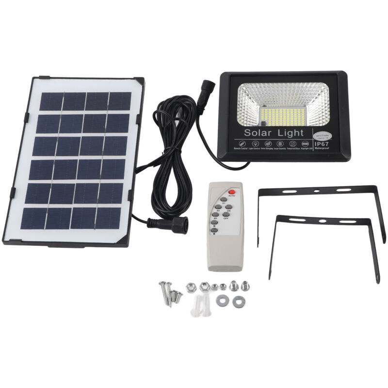 Jeffergarden 100LED extérieur projecteur solaire IP67 étanche solaire applique murale télécommande lampadaire pour jardin 40W