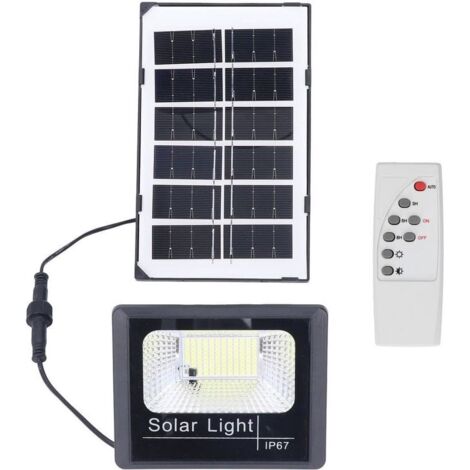 100LED Projecteur Solaire Extérieur IP67 Étanche Solaire Applique Murale Télécommande Lampadaire Jardin Lumière Solaire Extérieur Lumière Solaire Applique Solaire pour Jardin Haute Luminosité