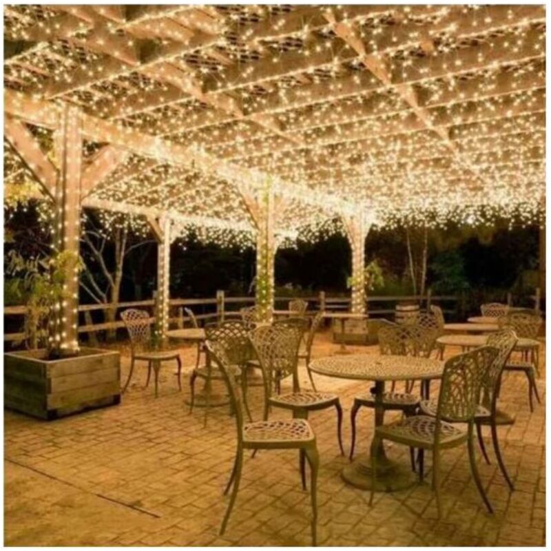 100M 600 led Guirlande Lumineuse Carnaval Mariage Extérieur Jardin Intérieur Éclairage(Blanc chaud)- Trimec