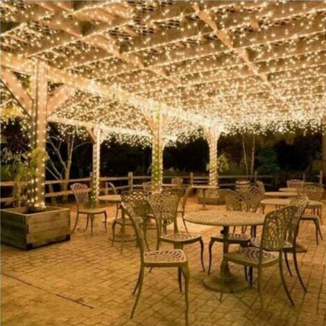 UGREAT 100M 600 luci a LED per carnevale, matrimoni, esterni, interni, giardino (bianco caldo)