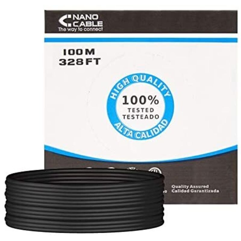 Nano Cable - Bobine 100m cat.5e utp rigide outdoor waterproof rj45 awg24