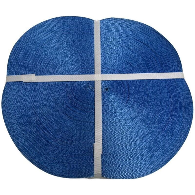 Securefix Direct - 100M Coil of Blue 25MM x 1200KG Polyester Lashing Webbing - 100 Metre Straps Tie Down Belt Ratchet