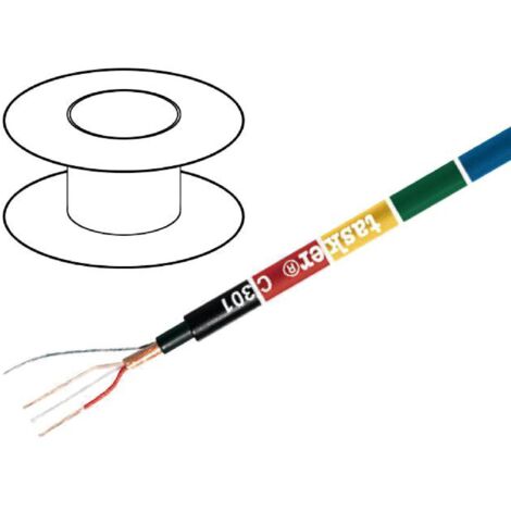 100m de Cable de haut parleurs - 1x2x0.22mm2 OFC rouge