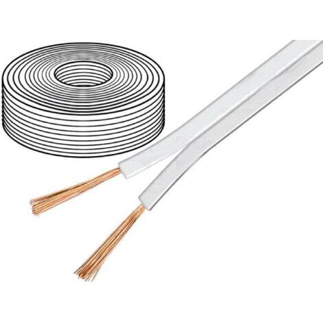 100m de Cable de haut parleurs - 2x2.5mm2 CCA blanc