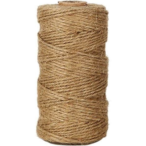 100M Ficelle en Jute Corde 2 plis naturelles Ficelle en jute,Ficelles de jardinage,Artisanat Ficelle, pour Jardinage décoration de Mariage,Arts Créatifs DIY Cadeau décoration l'emballage Cadeau(1mm)