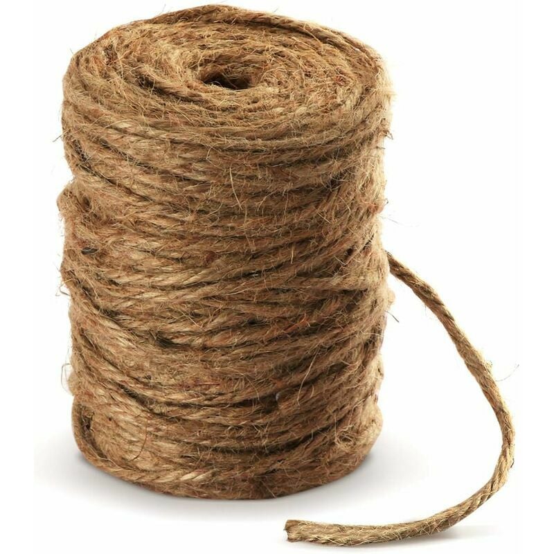 Hoopzi - 100M Garden Cord 4mm Jute Cord Natural Jute Craft Cord for Home Garden diy Decoration