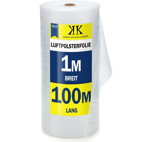 100m² Luftpolsterfolie Blisterfolie 1,0m x 100m TOP - Noppenfolie