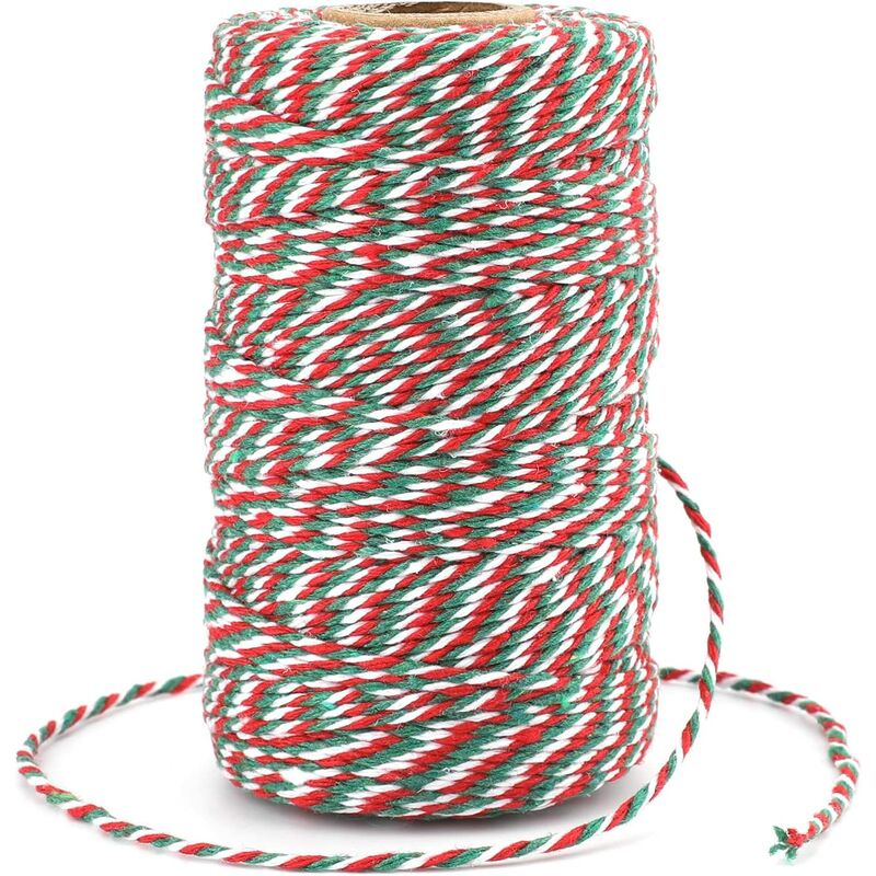 100M Spago rosso e bianco Spago rosso natalizio