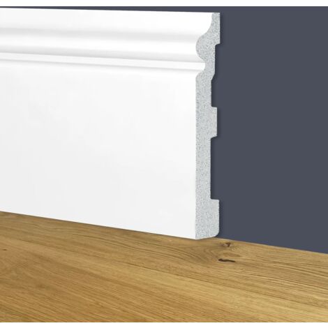 100ml bancale di Battiscopa Zoccolino BIANCO mod. ETNICO 150x18x2000mm in POLIMERI - Polistrutturato