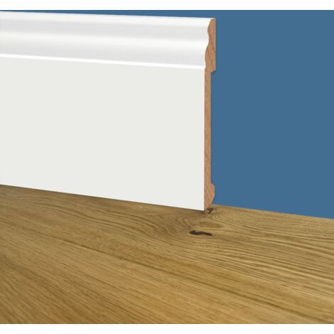 100ml di Battiscopa DUCALE GIGANTE in POLIMERI EqualWood HI-TEC 200x14x2000mm - BIANCO