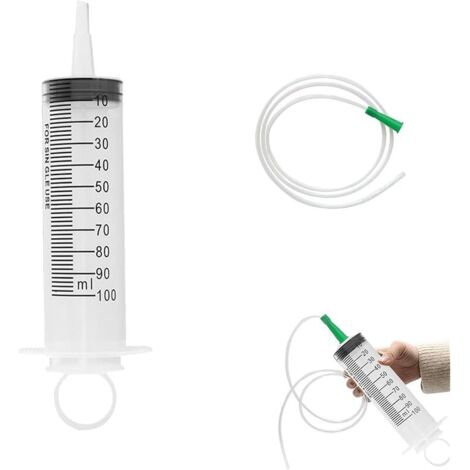 100ml Plastique Seringue, Avec Tuyau, Grande Seringue, Pour Laboratoires Scientifiques, Mesure De Liquide, Arrosage De Jardin, Industrie (Sans Aiguille)