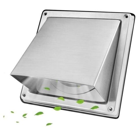 100mm Carré Grille de Ventilation en Acier Inoxydable Grille AéRation avec Clapet Anti-Retour Air Vent Cover EmpêCher Les Insectes et Les Oiseaux d'Entrer Dans la Grille et ProtéGer la Cheminée