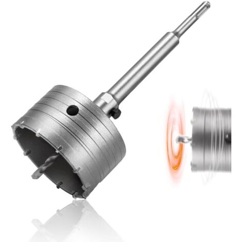 100mm Dry Core Drill Bit for Concrete, with SDS Plus Drill Bit and Centering Drill Bit, 100mm Diameter Concrete Core Drill