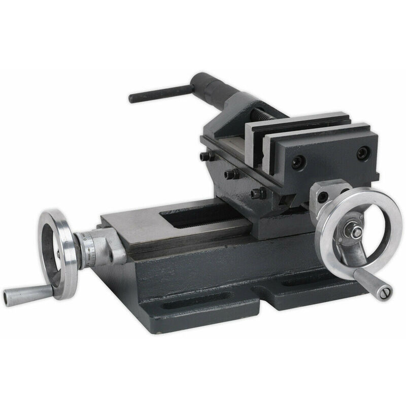 Loops - 100mm Professional Cross Vice - 75mm Jaw Opening - Precision Drilling & Milling