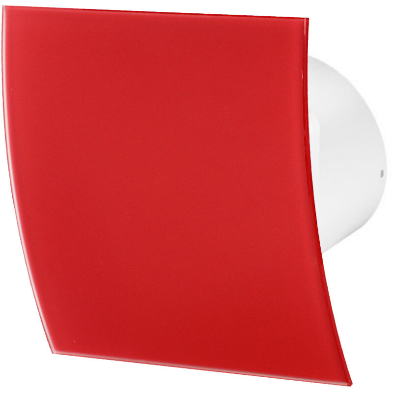 Ventilateur salle de bain avec minuterie 100mm Verre Rouge Mat Escudo