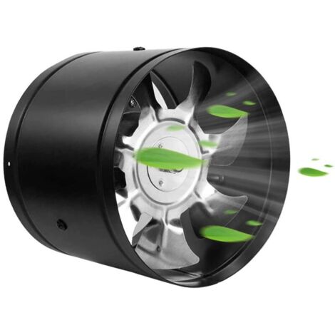 100mm Ventilateur D'extraction, 140 m鲁/h de Conduit Ventilateur Industriel en M茅tal d'air Mural pour Salle de bain, Sous-sol, Garage, Tente de Culture(noir)