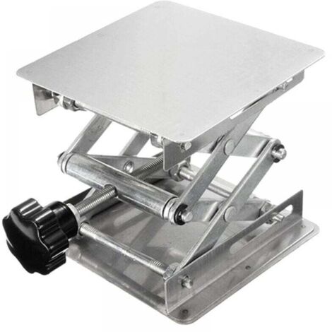 100mm x 100mm Capacité de Support 10kg Table Élévatrice de Laboratoire Plate-forme de Levage de Laboratoire en Acier Inox Élévateur Réglable de Laboratoire 45-150 mm Support de Levage de Laboratoire