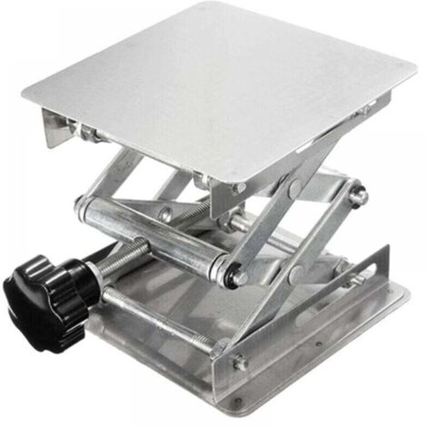100mm x 100mm Capacité de Support 10kg Table Élévatrice de Laboratoire Plate-forme de Levage de Laboratoire en Acier Inox Élévateur Réglable de Laboratoire 45-150 mm Support de Levage de Laboratoire