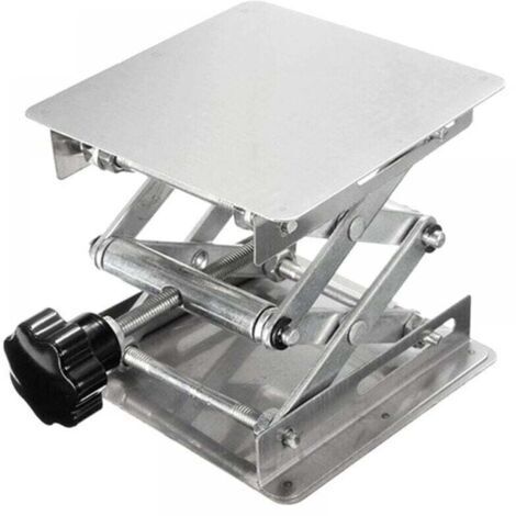 100mm x 100mm Capacité de Support 10kg Table Élévatrice de Laboratoire Plate-forme de Levage de Laboratoire en Acier Inox Élévateur Réglable de Laboratoire 45-150 mm Support de Levage de Laboratoire