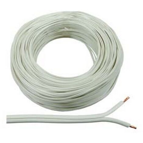 100MT CAVO ELETTRICO BIPOLARE BIANCO H03VVH2-F - 2x mmq.0,75 colore bianco