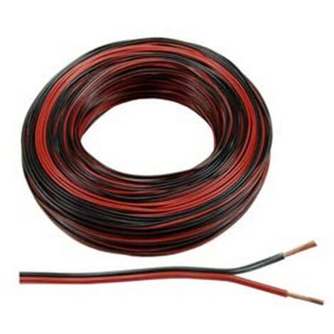 100MT CAVO ELETTRICO BIPOLARE PIATTINA PER ALTOPARLANTI ROSSO/NERO - 2x mmq.0,75