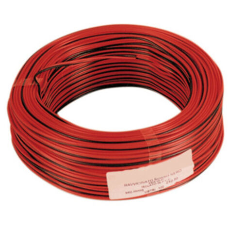 100MT CAVO ELETTRICO HI-FI ROSSO-NERO 2X0,50