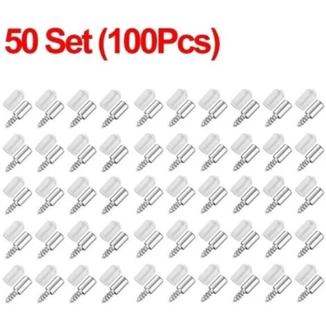 100PC Vis Autoperceuses avec Supports de Plaque,Équerres de Séparation pour Garde-Robe,Chevilles de Support d'Étagère avec Manchon Antidérapant