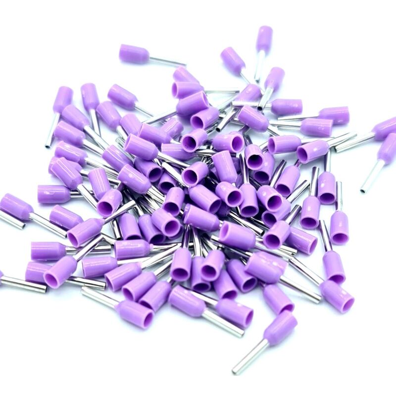 100pcs 0.25mm Insulated Violet Single Cord End Terminal Crimp Bootlace Ferrules